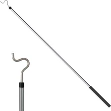 Clothes Hook Pole, Hanger Reaching for Hanging 50inch, silvery 