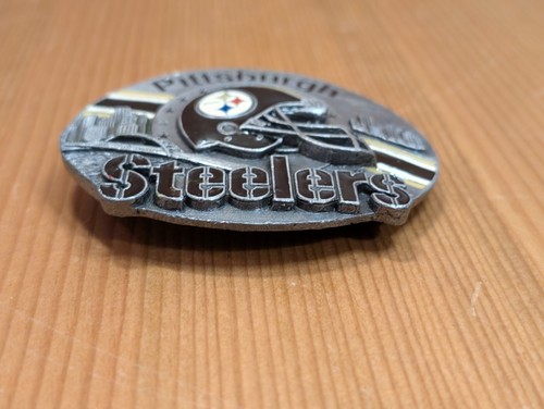 Fibbia cintura Siskiyou 3" 1993 PITTSBURGH STEELERS NFL calcio peltro USA - OTTIME CONDIZIONI - Foto 5 di 9