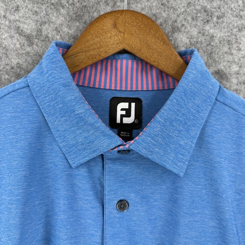 FootJoy Shirt Mens XL Blue 1926 Feather Embroidery Golf Polo Stretch Lightweight - Picture 5 of 14