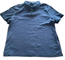 Banana Republic Mens Luxe Touch Performance Blue Collar Polo Shirt Sz Large L