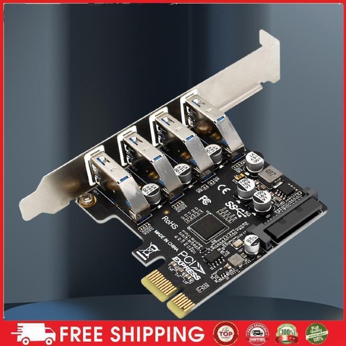 4 Port USB 3.0 PCI Express Adapter 5Gbps PCI-E Extender Adapter Card for Desktop
