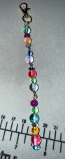 Beaded Key Chain w/ Lobster Clasp, Multicolor beads
