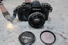 Black Nikon FG Camera w/ 50mm F: 1.8 Nikon Lens - Very Good Excellent