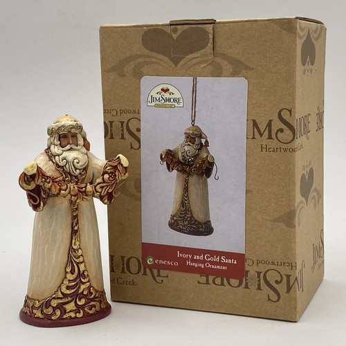 Jim Shore Off-White & Gold Santa 2012 Weihnachtsfigur Deko 4027847FD Enesco