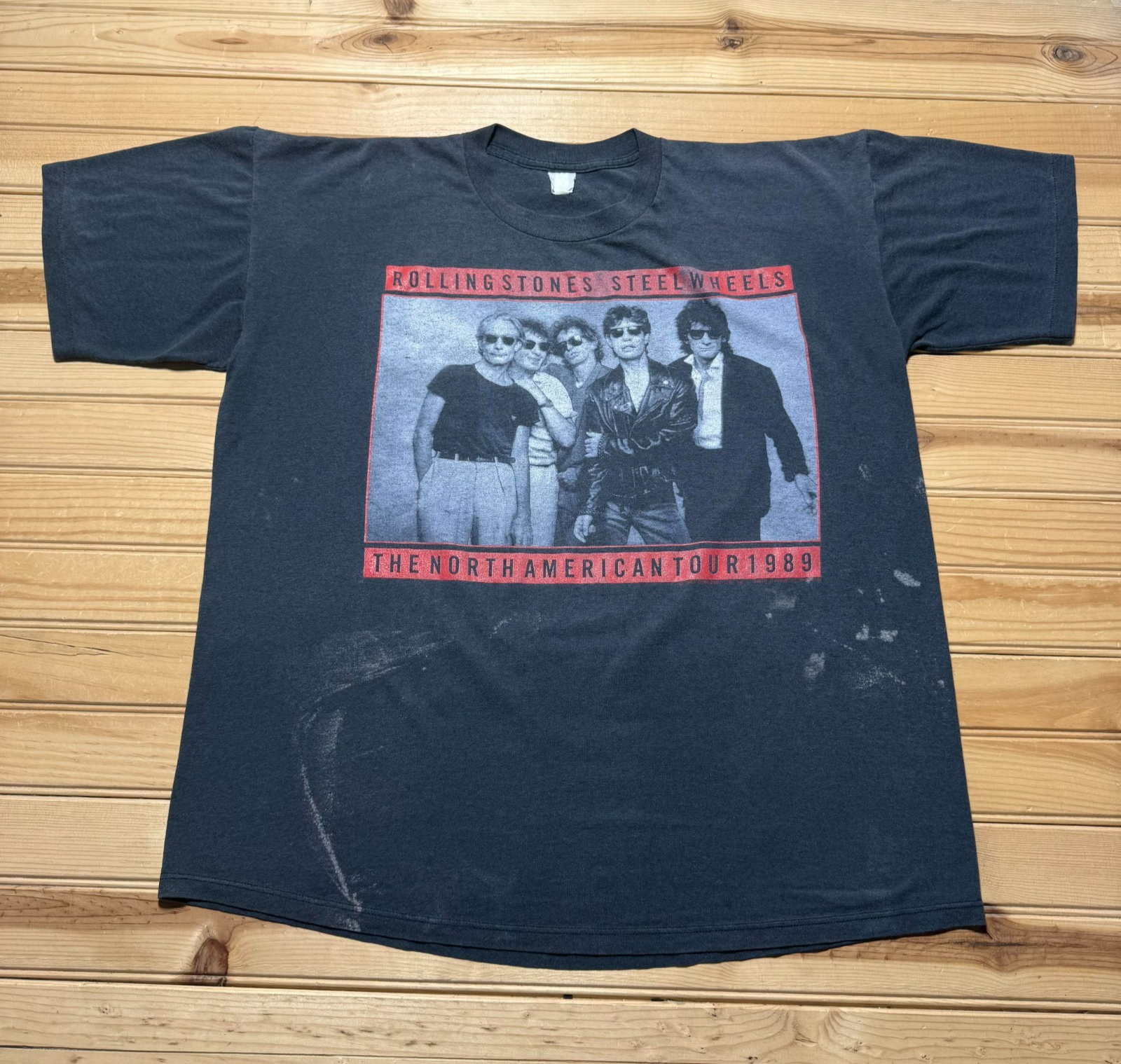 Vintage 1989 North American Tour Rolling Stones Steel Wheels Souvenir Shirt - XL