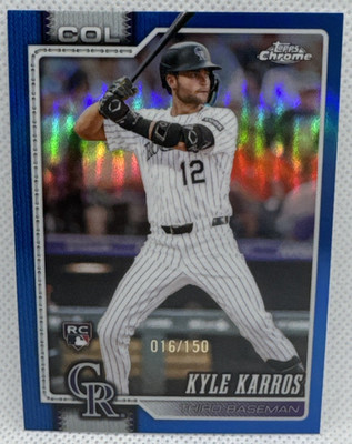 2026 Topps Chrome Kyle Karros True Blue Refractor /150 Colorado Rockies RC #13