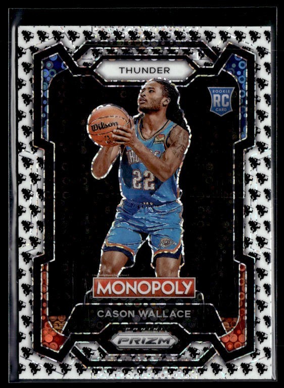 Cason Wallace RC #63 Rookie Monopoly Man Black & White 2023-24 Panini Prizm