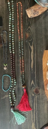 MALA GEBETSPERLEN EDELSTEIN HALSKETTEN KONVOLUT WUNDERSCHÖN! - Bild 1 von 4