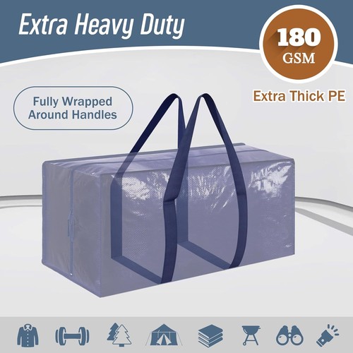 6 Pack Extra Heavy Duty Large Moving Bags with Strong 6 Pack, Dark Blue - Picture 2 of 7