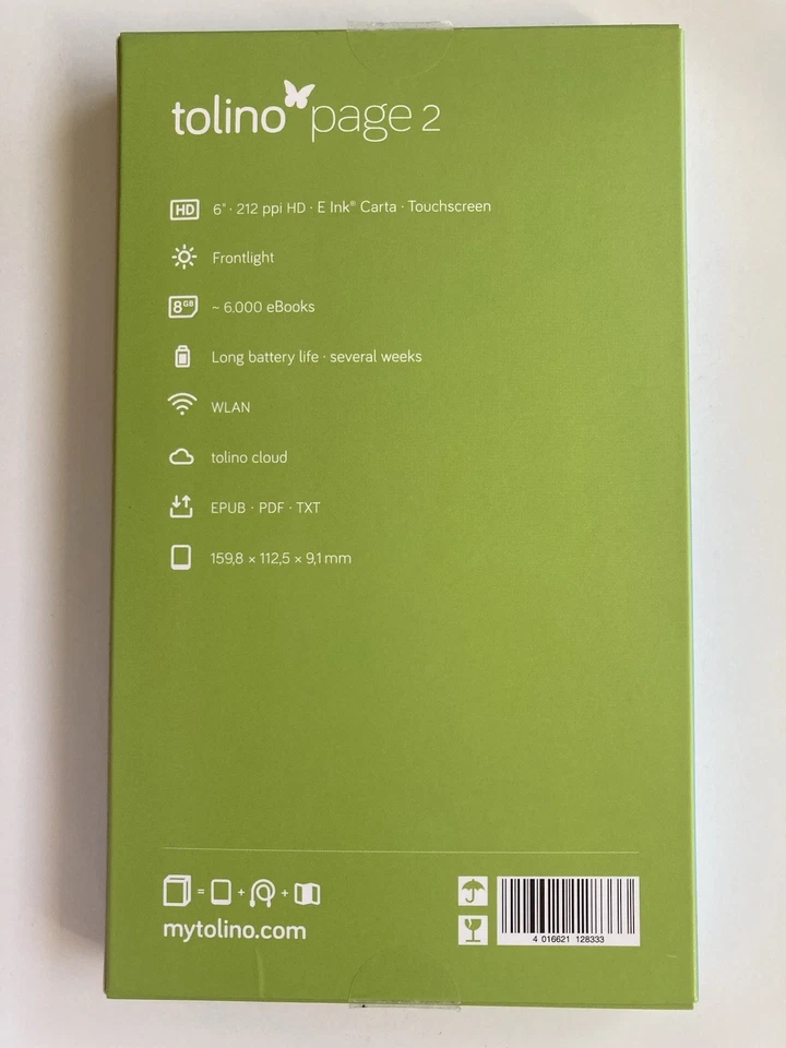 tolino page 2 8GB, Wi-Fi, 6 Zoll - Schwarz - Bild 2 von 4