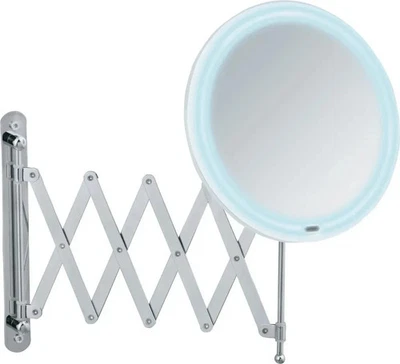 WENKO Teleskop Kosmetik Wand Spiegel Schminken Make UP mit LED Beleuchtung Bad - Bild 1 von 2