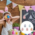 10 Pcs  Easter Rabbit Shape Wind Bell Handmade Ceramic Crafts Home Decoration