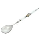 GlassOfVenice Italian Murano Glass Salad Spoon - Silver White Confetti