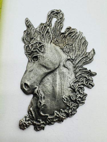 Ciondolo unicorno in peltro Gallo 3 pollici design vintage fantasia - Foto 1 di 3