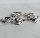 Sterling Silver Ring Lot 5pc 925 Mixed Styles Reseller Vintage Estate #103