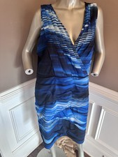 NWT LANE BRYANT Sheath Pleated Blue Ocean Wave Sz 20