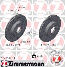 2x ZIMMERMANN Bremsscheibe BLACK Z 285.3510.53 für HYUNDAI i10 2 BA IA 3 AC3 AI3