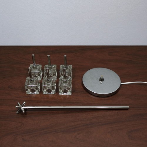 IKEA Clear Glass/Chrome Metal Ice Cube ISÅSA Isasa Dimmable Table Lamp/Light - Picture 13 of 13