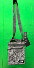 NWT Dakine Gray Floral Polyester Sling Shoulder Bag With Adjustable Straps