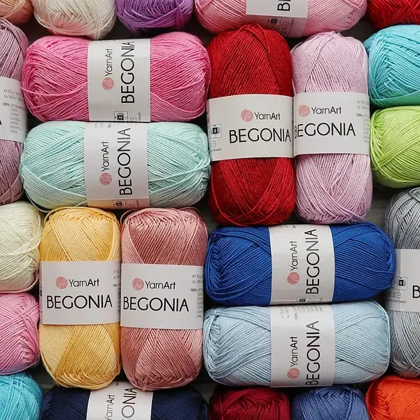 YarnArt Begonia 100% Mercerised Cotton knitting yarn, crochet thread,  50g balls - Image 2 of 4