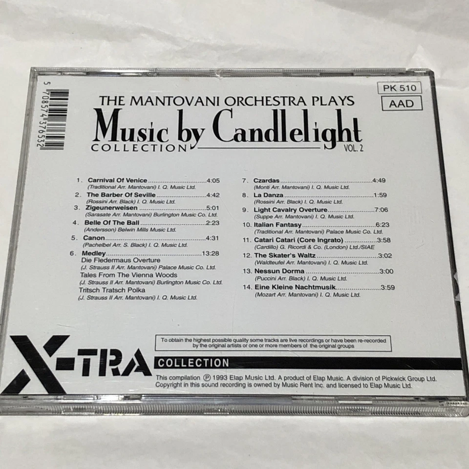 The Mantovani Orchestra Music By Candlelight Vol. 2 CD Pop Classical - Image 3 of 4