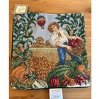 C&F Home Wool Needlepoint Farmer Boy Pillow Cover New with Tags