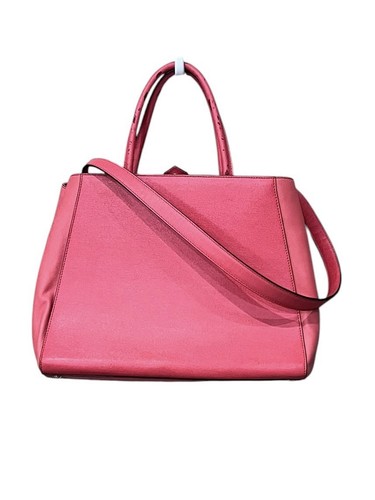 Fendi 2Jours Tote Satchel Bag Womens Medium Flamingo Pink w/ Shoulder Strap Tag