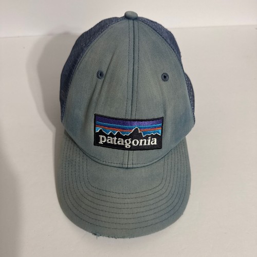 Patagonia Unisex Trucker Cap Blue Mesh Adjustable Breathable Embroidered Logo - Picture 1 of 7