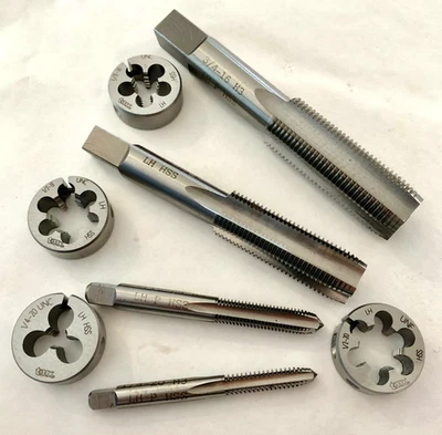 UNC UNF Left Hand HSS Taps Dies 1/4 5/16 3/8 1/2 5/8 3/4 1-1/4" LH Tap Die SAE - Image 1 of 2