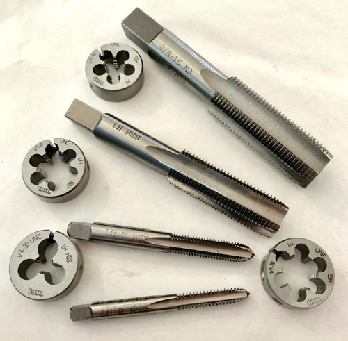 UNC UNF Left Hand HSS Taps Dies 1/4 5/16 3/8 1/2 5/8 3/4 1-1/4" LH Tap Die SAE