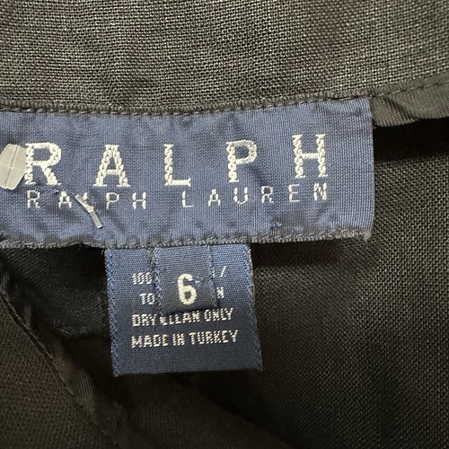 Ralph Lauren Blue Label 100% Linen Black Wide Leg High Rise Pants Women's 6 - Picture 5 of 7