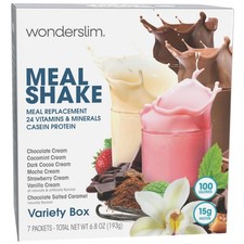 WonderSlim Meal Replacement Shake Variety Pack 15g Protein 24 Vitamins Mine...