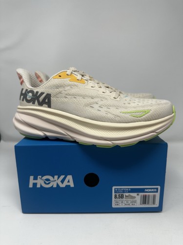 SZ 8.5 B Hoka Women's Clifton 9 Athletic Shoes Vanilla/Astral 11277896 VLS NEW - 第 1/6 張圖片