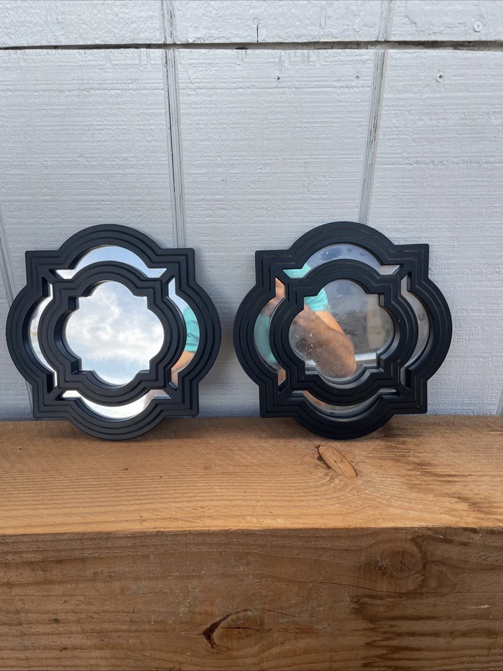 2 Architectural Accent Wall Mirror Black Frame  - Image 4 of 4