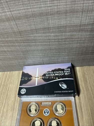 2015 S United States Mint Annual SILVER 14 Coin Proof Set Original Box - Picture 2 of 10