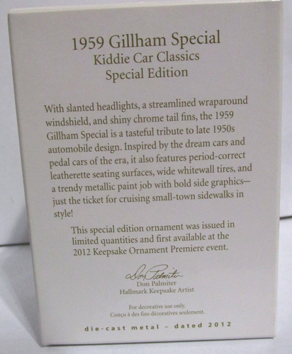 #5 - 2012 Hallmark Keepsake 1959 Gillham Special Kiddie Car Classics - New - Picture 2 of 2