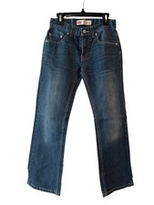 Levi s 505 Regular Boys Jeans Size 10R W25 L25 Dark Wash Straight Leg