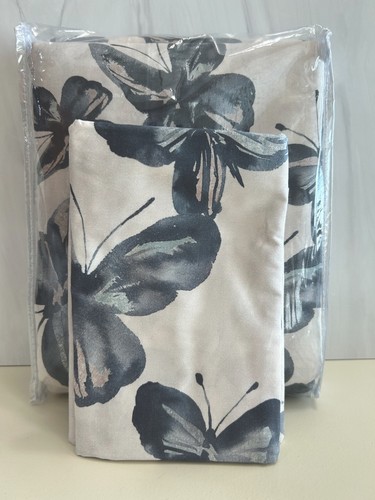Piumino Pottery Barn Butterfly Kisses in percalle biologico F/Q e 2 federe standard nuovo senza etichette