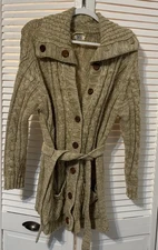 Vintage knit cotton cardigan sweater Medium vtg 90s grandma cottagecore Button
