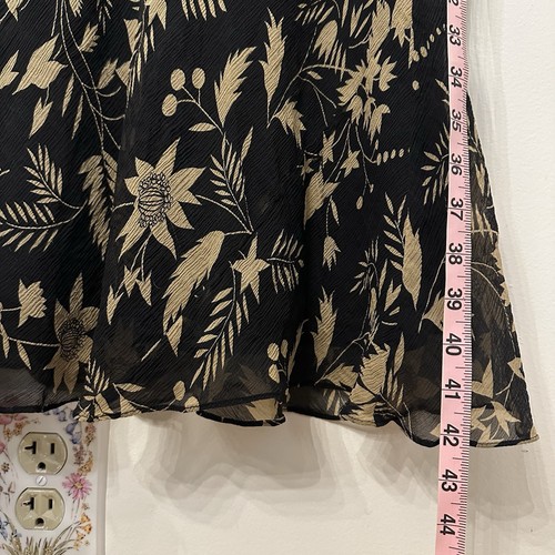 Lauren Ralph Lauren Black Gold Silk Maxi Dress Fairy Whimsigoth 90s y2K Size 8 - Picture 8 of 10