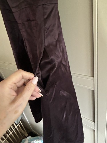 Banana Republic 100% Silk Dress Size 14 Aubergine Colour Stunning - Picture 2 of 3