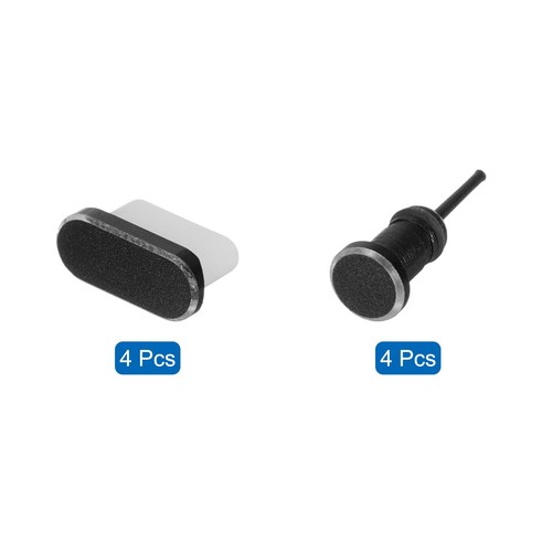 USB Type C Anti Dust Plug Port Duct Covers Caps for Type C Port , Black 4pcs - Photo 3 sur 5