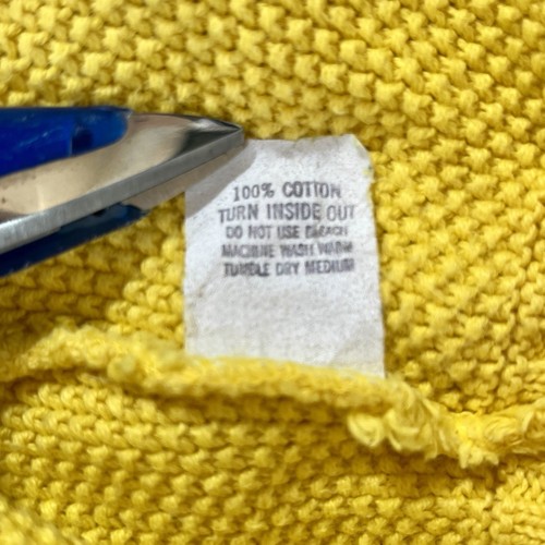 Vintage Lacoste x IZOD Yellow Cotton Knit Sweater Boat Neck Geometric Design - 第 6/9 張圖片