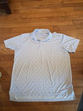 Peter Millar Summer Comfort Blue SKULL White Polo XXL 2XL