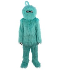 Unisex Blue Furry Monster Costume, Mask Bundle Set, Full Body Fur Costume