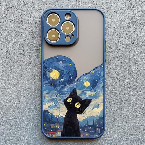 Artistic Black Cat Starry Night Phone Case For iPhone 15 14 13 12 11 Pro Max 12 - Imagen 20 de 111