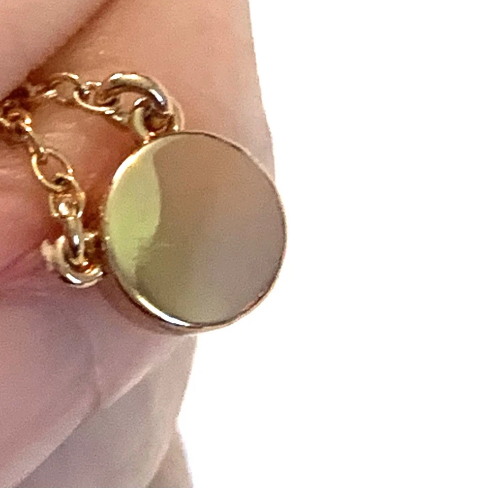 Coach Round Crystal Necklace Pendant Gold Tone 18” - Image 4 of 4