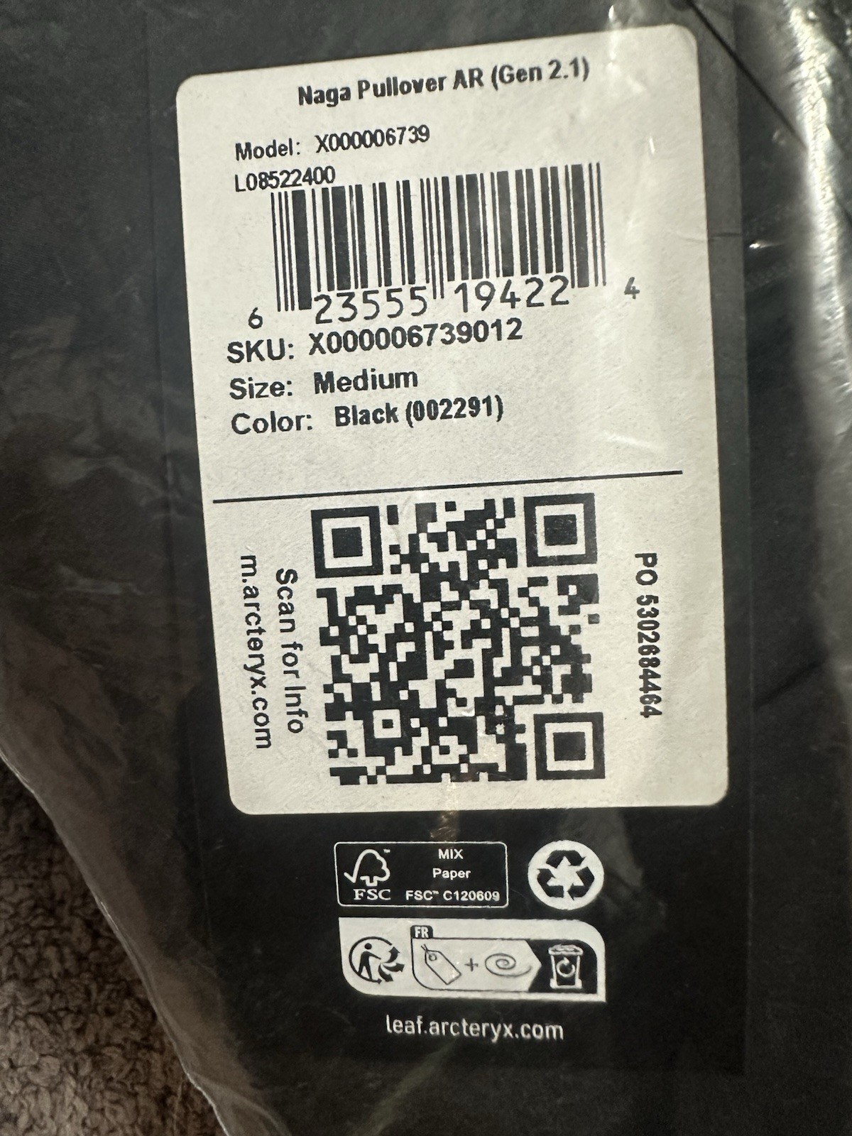 ARC'TERYX *RARO* Maglione Arc’teryx LEAF Naga Nero Medium Nuovo con etichette! Delta CAG DEFCON