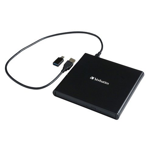 VERBATIM® External Slimline CD/DVD Writer, USB-A/USB-C - Afbeelding 2 van 8