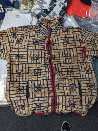 Kapital Fork Domino Pattern Fleece Zip Blouson Beige Size 4 - Picture 8 of 8